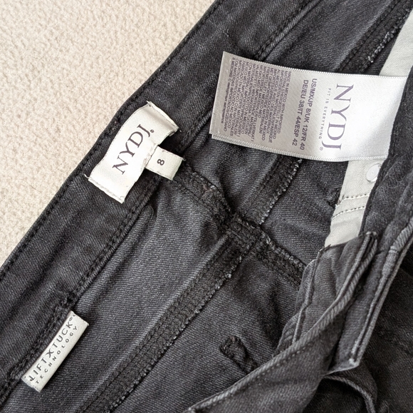 NYDJ Not Your Daughters Jeans Ami Skinny Size 8 Faded Black Stretch Denim USA - Picture 7 of 16